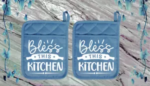 Bless This Kitchen #1 (2) Tascabile Porta Pentole Forno Mitt 14slatedbl - Foto 1 di 1
