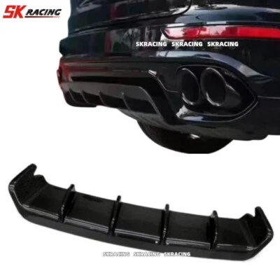 Difusor traseiro de carro de fibra de carbono real para-choque ajuste labial para Porsche Cayenne 958.2 - Imagem 1 de 4