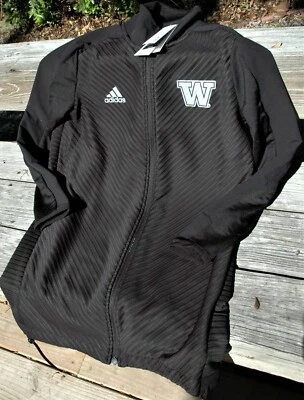 Washington Huskies 阿迪达斯 Cold.RDY 冬季夹克全新带标签女式小号 NCAA 足球 — 第 1/3 张图片