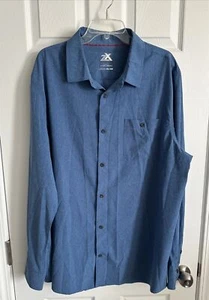 NEW Zeroxposur Shirt Mens 2XL XXL Blue Button Travel Series Hhiking Lightweight - Picture 1 of 6