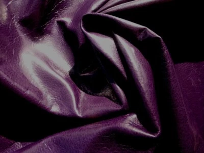 Baby calfskin leather hide Royal Purple Ultra Thin but strong semi gloss finish - Image 1 of 4