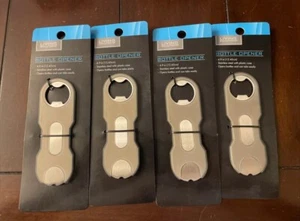 LOT OF 4 Living Solutions Bottle Opener 4.9 in Stainless Steel with Plastic Case - Picture 1 of 1