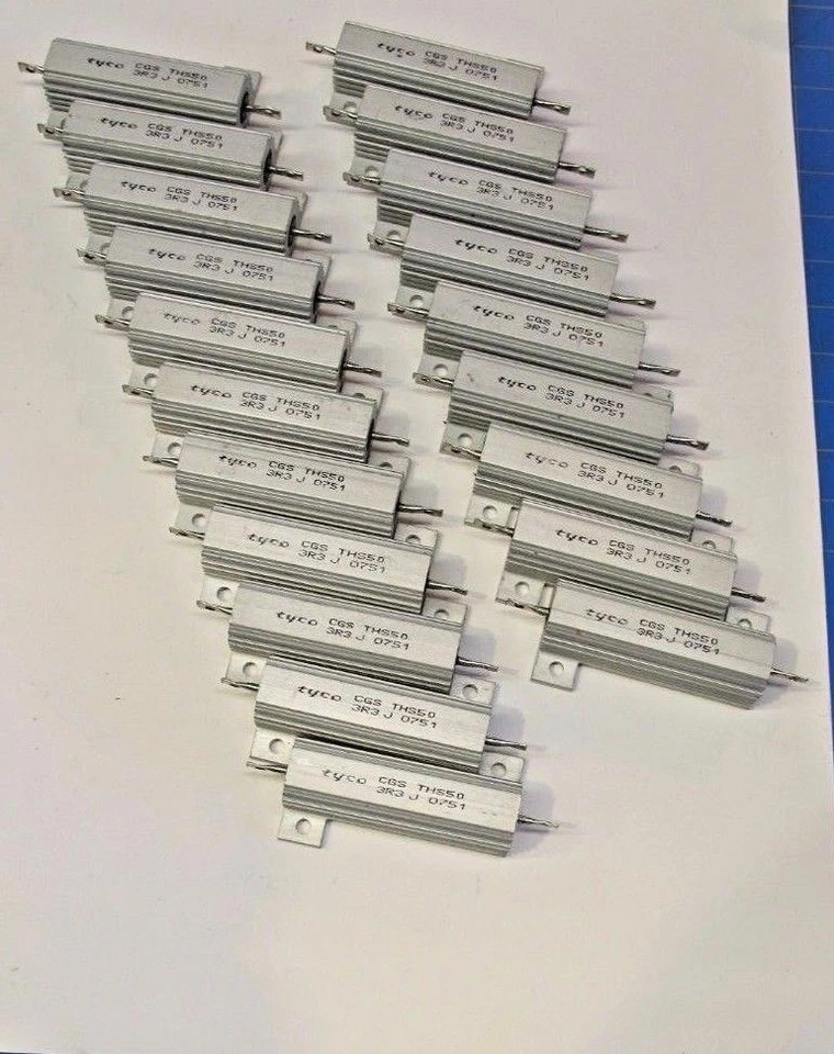 LOTE DE 20 resistencias de potencia con carcasa de aluminio Tyco CGS THS50 3 OHM 50 VATIOS Foto 1 de 1