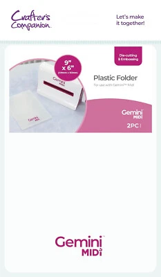 Crafters Companion Gemini Midi Plastic Folder (2pk) 9" x 6" - FREE UK P&P