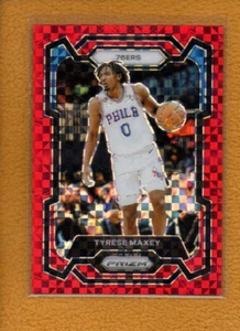 Tyrese Maxey 2023-24 Panini Prizm Basketball Base Prizms Red Power #15 /75 - Picture 1 of 2