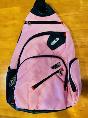Mochila Fūl Audio Eslinga Lg Ajustable Bandolera Laptop Acolchada Rosa Negra Bolsillos con Cremallera Foto 1 de 4