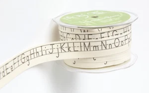 Printed Cotton Ribbon - ALPHABET A to Z - 5 Mtr Length 20mm Wide BL1 - Picture 1 of 3