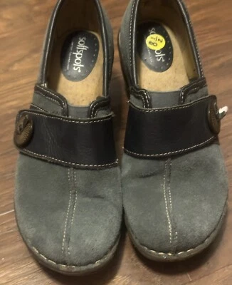 Sapato Feminino Softspots Couro Camurça Azul 8.5 Dois Tons - Imagem 1 de 4