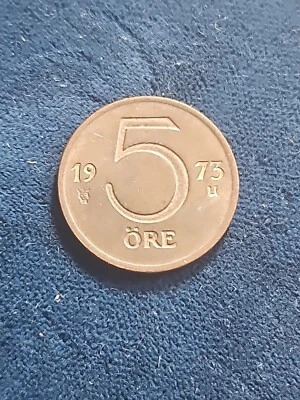 Sweden 1973 ~ 5 Öre / Ore Coin ~ KM # 845 - Image 1 of 2