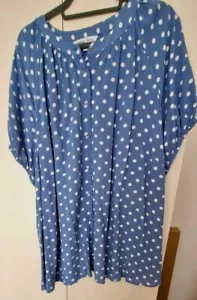 Womens Blouse Shirt Plus Size 32 Polka Dot  - Picture 1 of 4