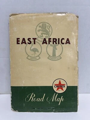 Mapa de ruta de África Oriental 1959 Caltex Uganda Kenia Tanganica ¡Raro! Chevron Foto 1 de 4