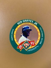 Ken Griffey Jr 1991 Genuine King B Round Baseball Card Legends of the West 