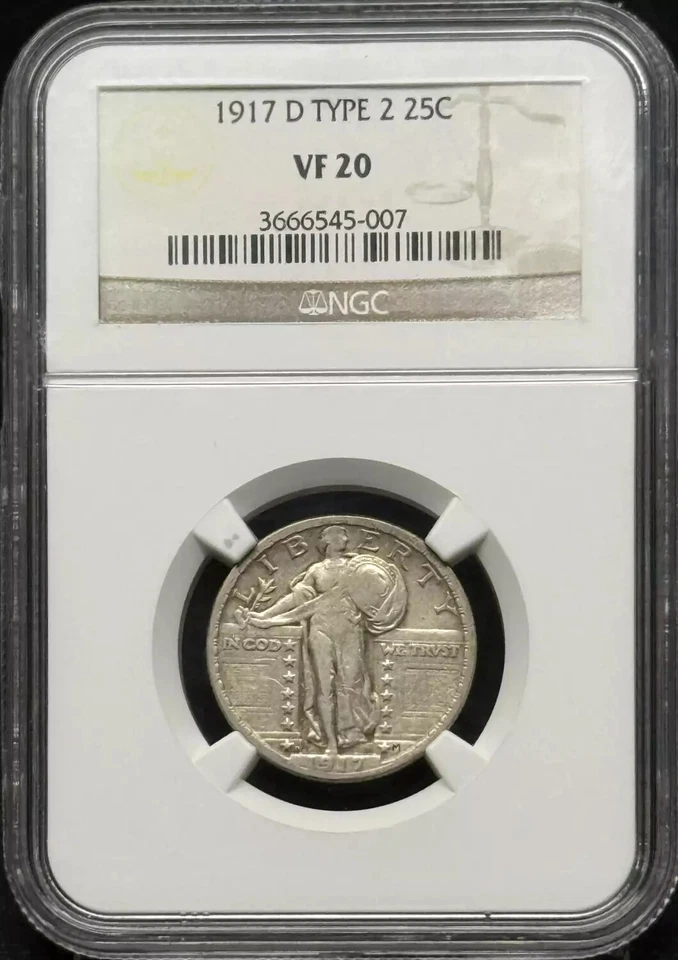 1917-D Standing Liberty Quarter NGC VF-20 - Image 1 of 2