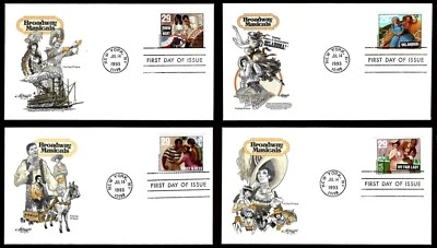 USA, SCOTT # 2767-2770, SET OF 4 ARTMASTER FDC COVERS AMERICAN BROADWAY MUSICALS - Image 1 of 4
