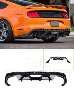 Difusor de cuatro puntas labio parachoques trasero negro estilo GT500 para Ford Mustang 18-23 - Imagen 1 de 12