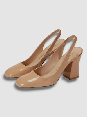 $451 Stuart Weitzman Women's Beige Crvblock 85 Slingback Pump Heel Shoe Sz US 9 - Image 1 of 4