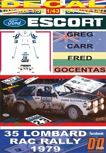 DECAL FORD ESCORT RS 1800 MKII G.CARR RAC R. 1979 10th (01) - Picture 1 of 1