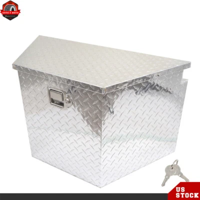 Lengua de remolque de caja de herramientas de aluminio 29" x 17" x 18" para autocaravana cámper remolque de volteo Foto 1 de 4