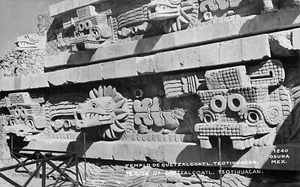 Postal RPPC Templo de la Serpiente Emplumada Teotihuacán México Sin Publicar - Imagen 1 de 2