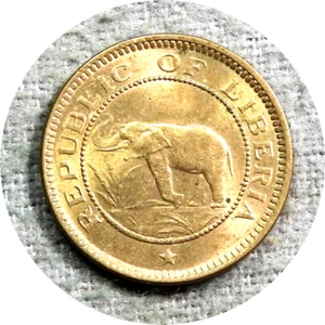 elf Liberia 1/2 Cent 1937 Elephant - Picture 1 of 2