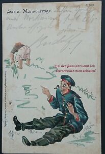Alte Ansichtskarte, Manöver, Kaiserzeit, Humor, Soldat, Hamburg, 28.8.1904