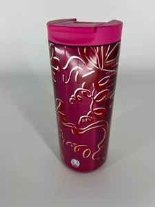 Starbucks Holiday 2023 Pink Red & Silver Ribbon Vacuum Insulated Tumbler 12 oz - Bild 1 von 5