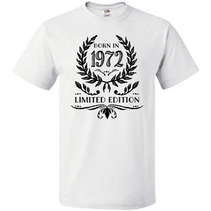 Inktastic Born In 1972 Limited Edition T-Shirt Birthdays Ink Style Borders Birth - Picture 1 of 7