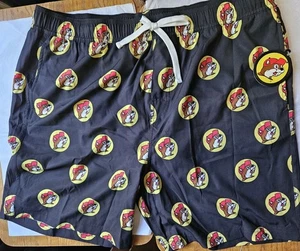 SIZE XL-XTRA LARGE Buc-ees Swim Black Trunks Shorts Mens Beaver Print Drawstring - Picture 1 of 6