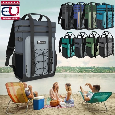 Mochila refrigerador 24/40 latas aislado a prueba de fugas impermeable playa viaje exterior Foto 1 de 4