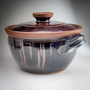 Cazuela grande de gres John Lomas Studio Pottery rueda lanzada 24 cm - Imagen 1 de 21