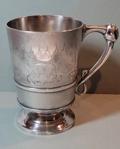 Antiker Silberteller Becher Arctic Expedition Peary? Eisbären Berge Eisberge - Bild 1 von 11