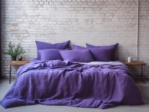 Violet Cotton Duvet Cover Set Purple Bedding Queen King Full Twin Sizes - Picture 1 of 4