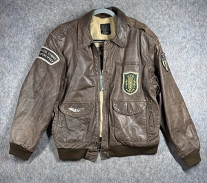 Global Identity Type I Leather Bomber Jacket M WWII Style War Correspondent A2 - Bild 1 von 14