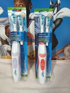 2 NEW Equate Dual Action Power Toothbrushes, Deep Cleaning, Soft Free Shipp P - Picture 1 of 9