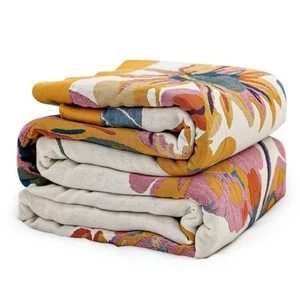 Manta Boho 60''x80'', mantas 100% algodón para sofá cama, edredón de algodón... - Imagen 1 de 9