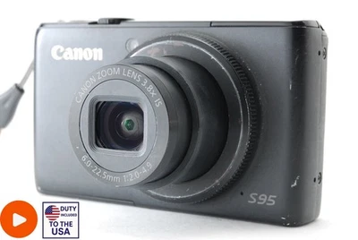 ⏯️[EXC+5] Canon PowerShot S95 10.0MP Compact Digital Camera Black From JAPAN - Image 1 of 4