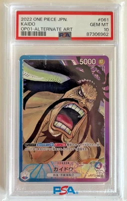 One Piece Card Game Kaido OP01-061 Alternative Art JAP Gem MT PSA 10 - Immagine 1 di 2