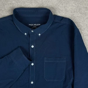 Mack Weldon Button Up Shirt Size Large Daily Wear Cotton Blend Long Sleeve Blue - Picture 1 of 12