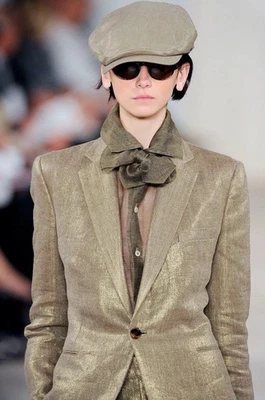 VTG Ralph Lauren Collection Purple Label 100% Linen Blazer Vintage Gold Metallic - Image 1 of 4