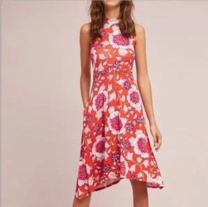 Anthropologie Maeve "Clearly Red" geblümtes Strickkleid - Größe Extra Small - Bild 1 von 6
