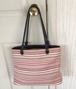 Womens Shoulder Bag BHS Med Pink / White Large Handles Wipeable Cotton Lined Zip - Picture 1 of 10