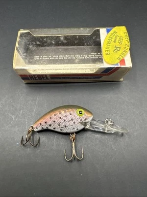 Señuelo Rebel Teeny Deep R Crankbait resistente metálico trucha arco iris nuevo fabricante de ruido Foto 1 de 4
