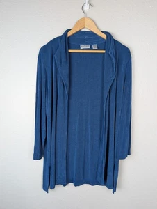 Chicos Travelers Strickjacke Damen Größe 2 blau vorne offen leichte Jacke - Bild 1 von 8