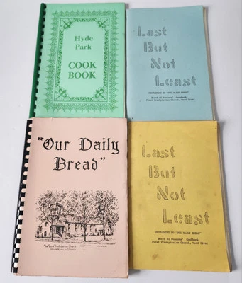 Four VTG Cookbook Lot: Our Daily Bread Wood River First Presbyterian + Hyde Park - Image 1 of 4