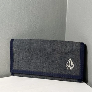 Volcom Trifold Canvas Wallet Zipper Coin Card Embroidered Logo Surfer Skater - Picture 1 of 5