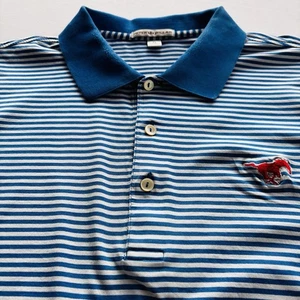 SMU Mustangs Poloshirt Herren XL Peter Millar blau gestreift Performance NCAA - Bild 1 von 10