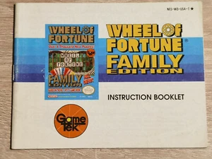 WHEEL OF FORTUNE FAMILY EDITION NINTENDO NES (NOTICE SEUL MANUAL ONLY) - Picture 1 of 1