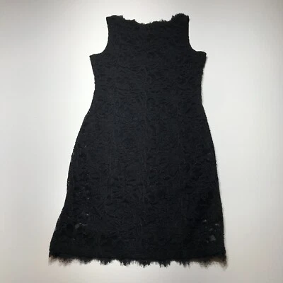 Vestido Jump Apparel para mujer talla mediana negro encaje cruzado ceñido al cuerpo funda elástica Foto 1 de 4