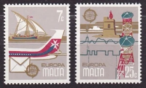 MALTA #558-559 MNH MALTESE SPERONARA/PLANE FUSELAGE & WATCH / RADIO LINK TOWER - Picture 1 of 1