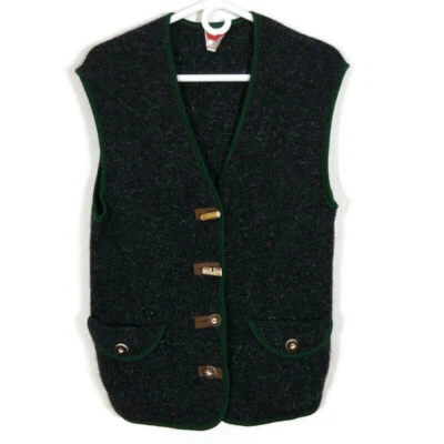 Chaleco Suéter Elegance Seiler Vintage Para Mujer 100% Lana Negro Talla 40  Foto 1 de 4